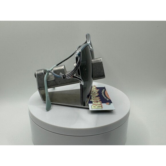 Vintage Oversize Sunglasses NOS Rimless Style G15 Lens Turquoise/Silver Retro - Picture 3 of 7